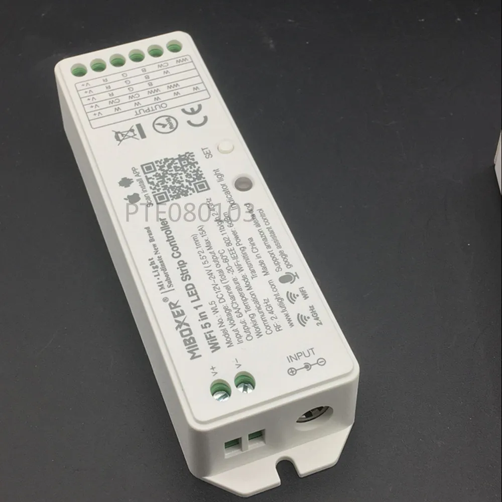 WL5 5 en 1 LED WIFI Contrôleur RVB RGBW RVB CCT led Couleur Simple led bande lumière Alexa voix Téléphone App