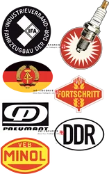 DDR Sticker Set ciascuno per VEB IFA Vintage Minol Retro Vintage East Trabant Barkas Wartburg Simson ecc