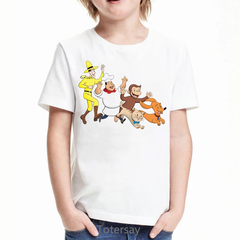 Funny kids t-shirt cartoon cute Curious George print baby girls t shirt summer short-sleeved casual fashion boys tshirt tops