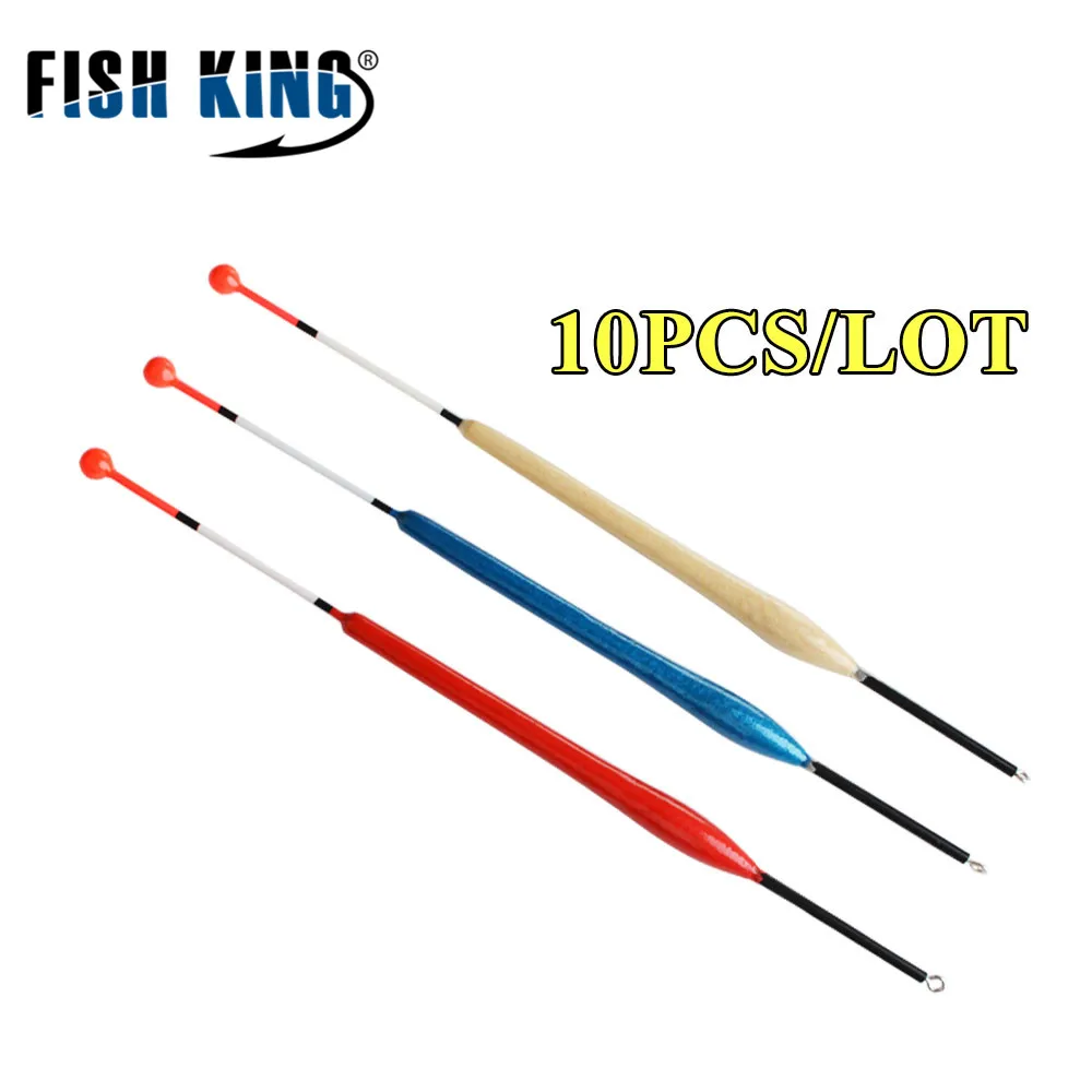 FISH KING 10pcs 2g 3g 4g 5g Fishing Float Bobber Set Barguzinsky Fir Pesca Length Long Vertical Buoy For Carp Fishing Tackle