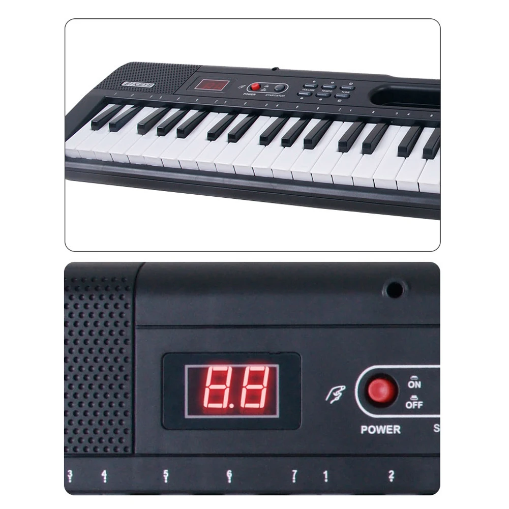 Portable 61 Keys Digital Music Electronic Keyboard Kids Multifunctional Electric Piano for Piano Student Musical Instrument