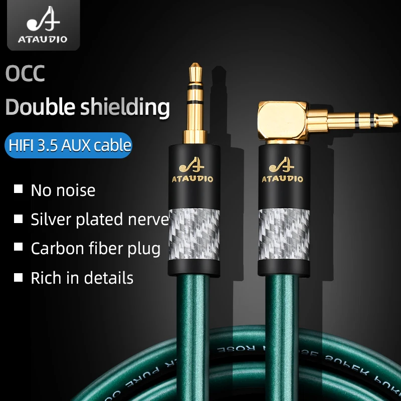 HIFI aux OCC cable HiFi  aux cable car phone audio male to male connection audio cable For Huawei Xiaomi