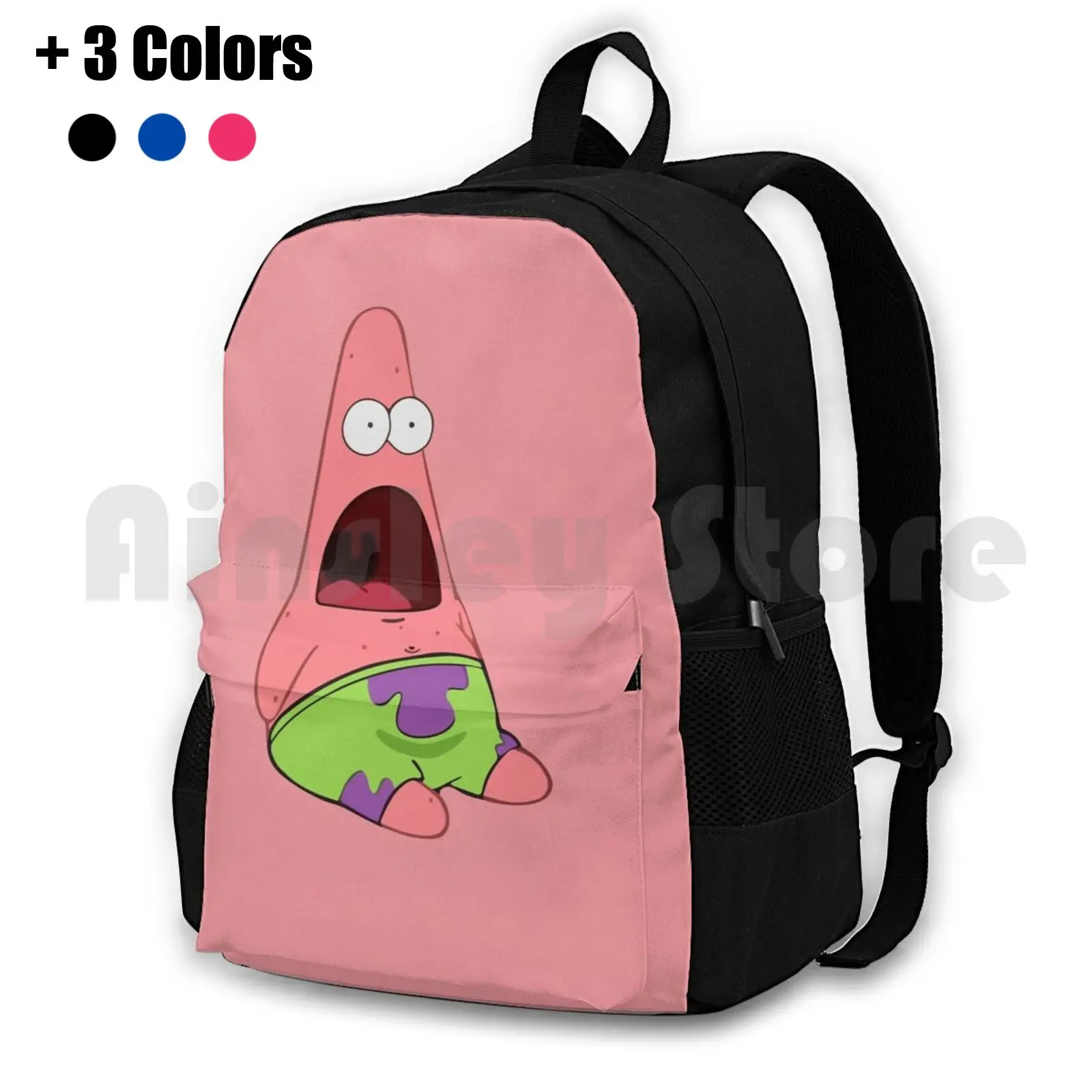 Surprised Outdoor Hiking Backpack Waterproof Camping Travel Star Surprised Animal Geek Nerd Joke Funny Cartoon Tv Show Movie