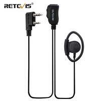 Retevis EEK012 Adjustable D-shape Walkie Talkie 2Pin Headset with PTT and Mic for Baofeng UV5R for Quansheng UV K5 Retevis H777