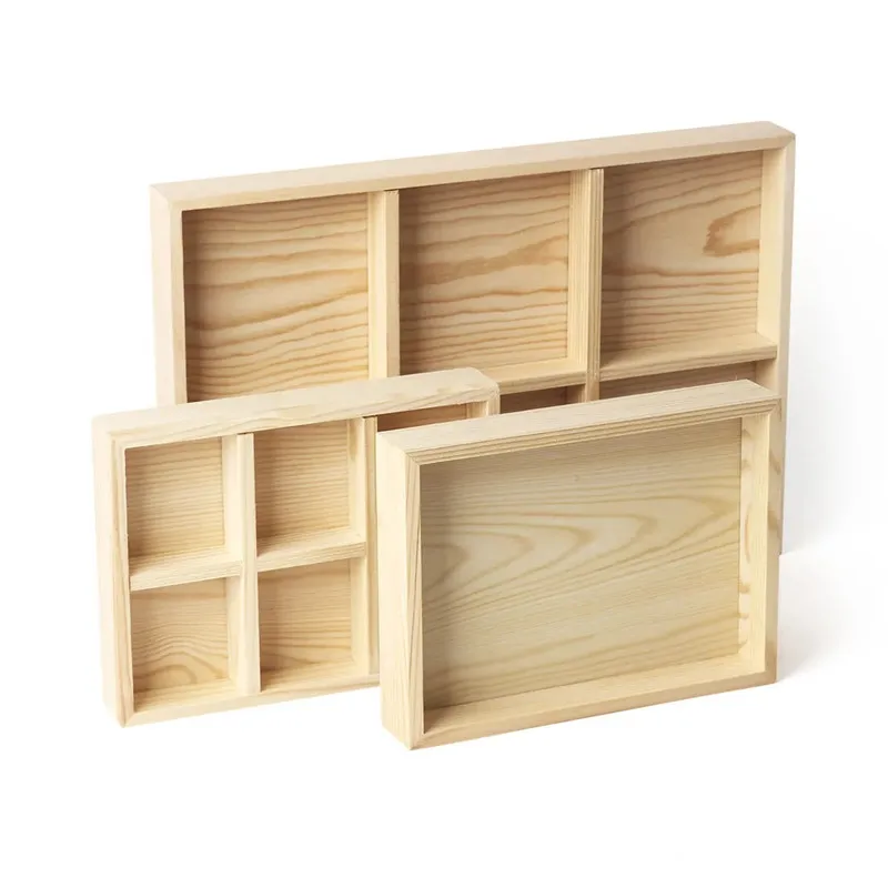 Wooden Jewelry Organizer Trays Earrings Ring Necklace Jewelry Storage Stand Display Holder Boxes Removable Wooden Batten Spacer