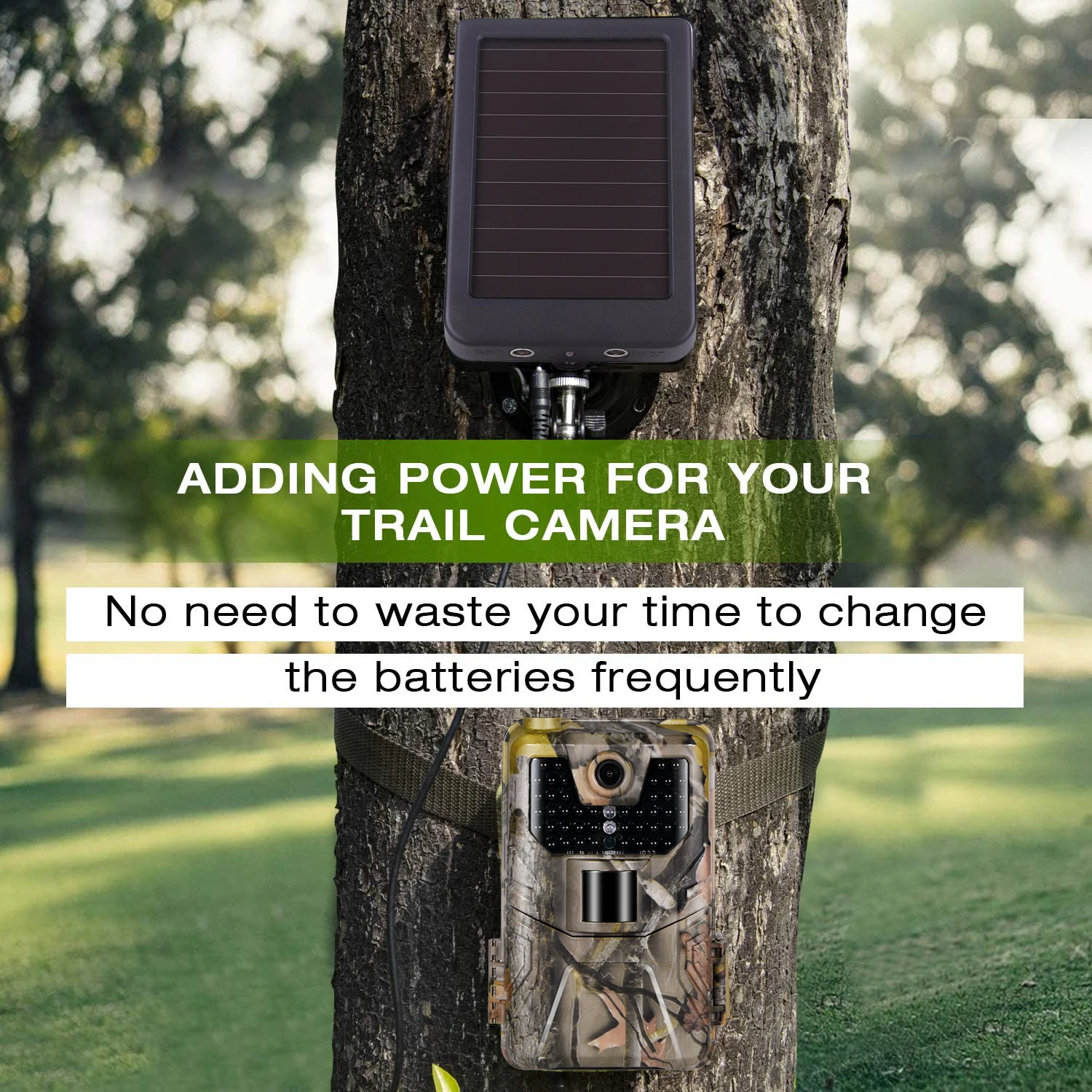 Outdoor Solar Panel 3000mah 9V Solar Power Supply Charger Battery for  Trail Cameras night vision power bank waterproof