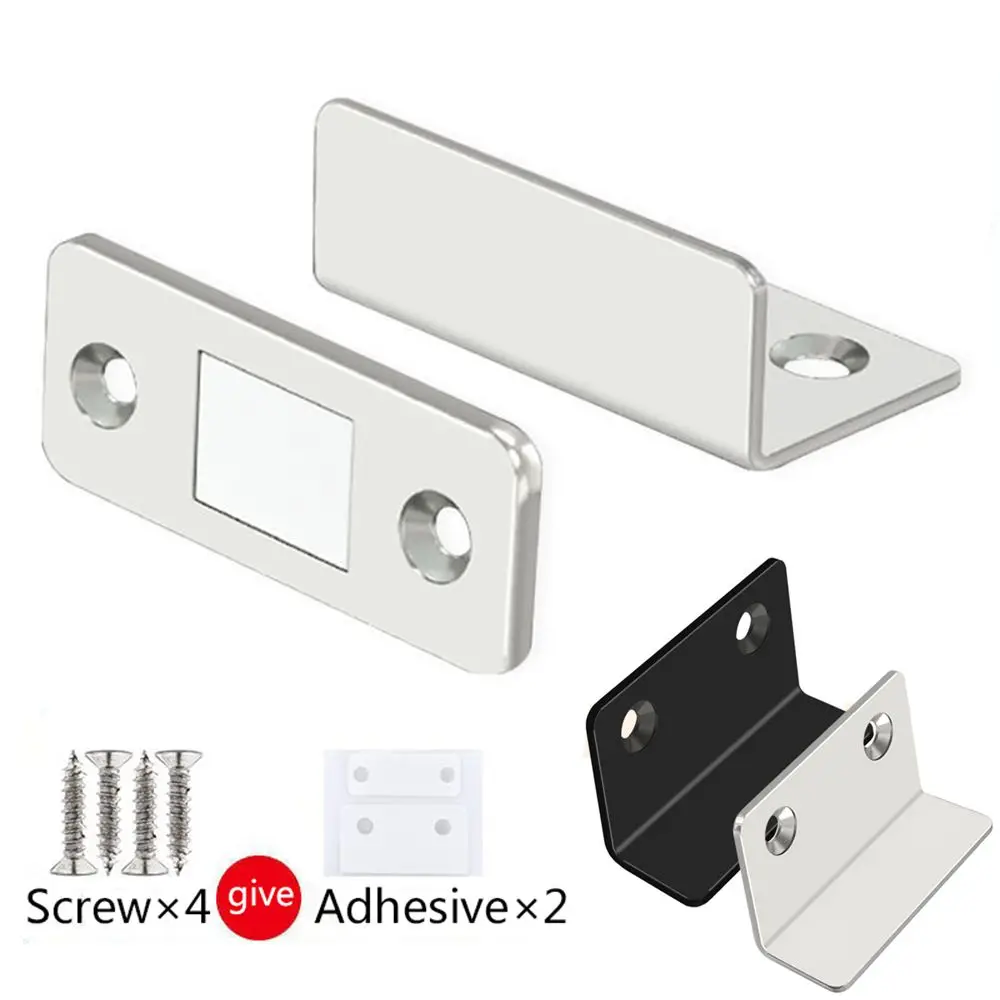 L-Type Magnet Wardrobes Door Stopper Strong Magnetic Door Closer Cabinet Catches Latch Ultra Thin Closures Furniture Fittings