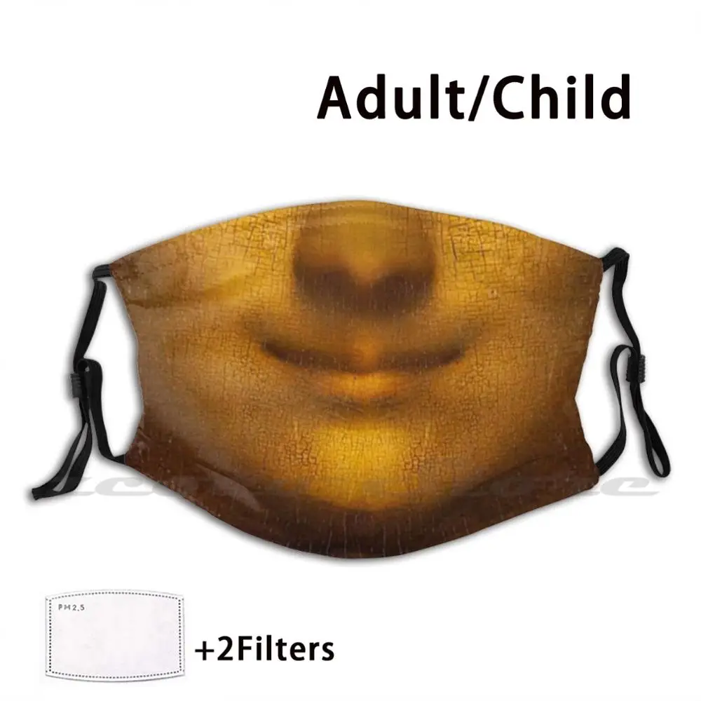 

Mona Lisa Smile Facemask Washable Trending Customized Pm2.5 Filter Mask Mona Lisa