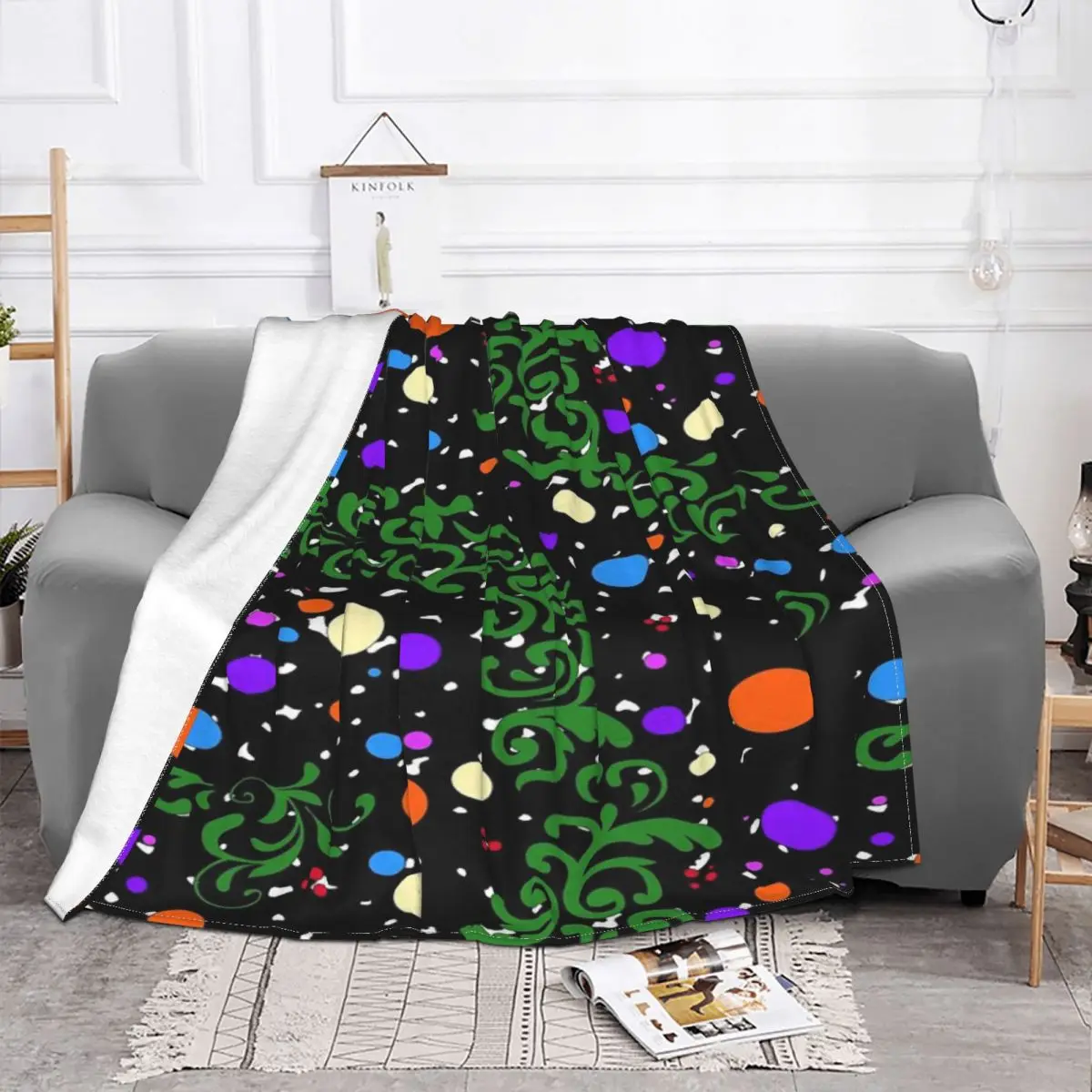 Manta con estampado navideño, cubrecama para cama a cuadros, cubierta de playa, manta doble, fundas de cama de invierno, 4 unida