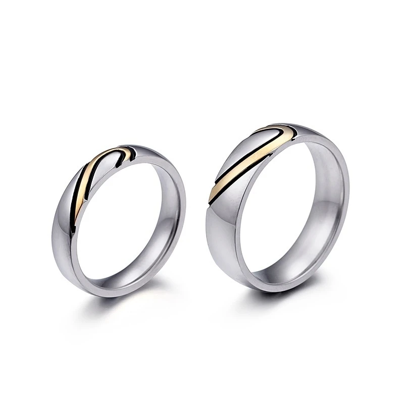 

Best Engagement Ring Stainless Steel Heart Ring Couple Lover Wedding Rings Men Women Jewelry Birthday Gift