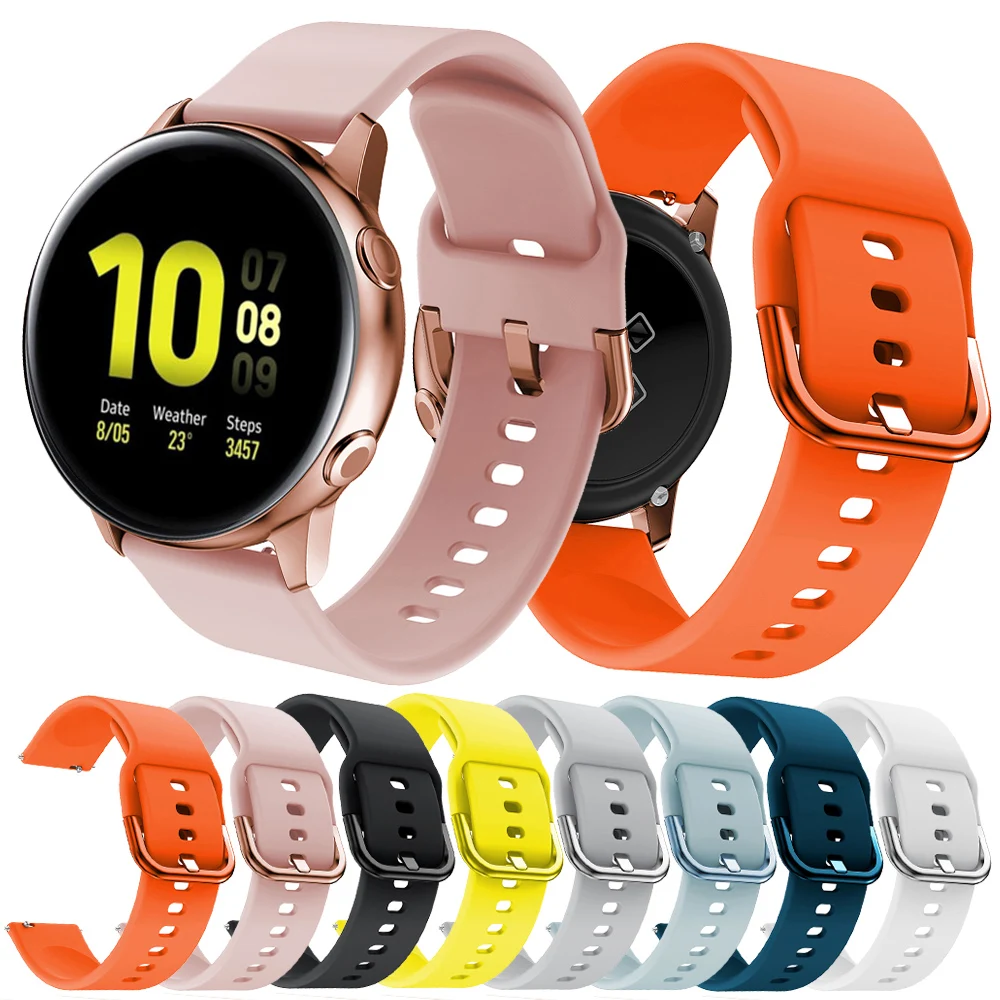 Newest 20mm 22mm Silicone Band for Samsung Galaxy Watch Active 2 Active 3 Gear S2 Watchband Bracelet Strap for Huami Amazfit bip