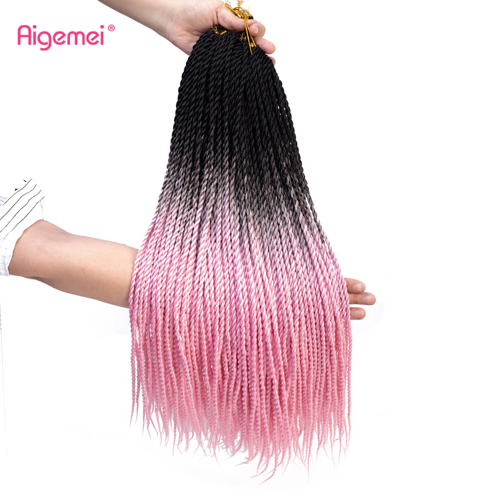 Senegalese Twist Crochet Braids Synthetic Braiding Hair High Temperature Heat Resistant Fiber Crochet Hair Extensions 40 Roots