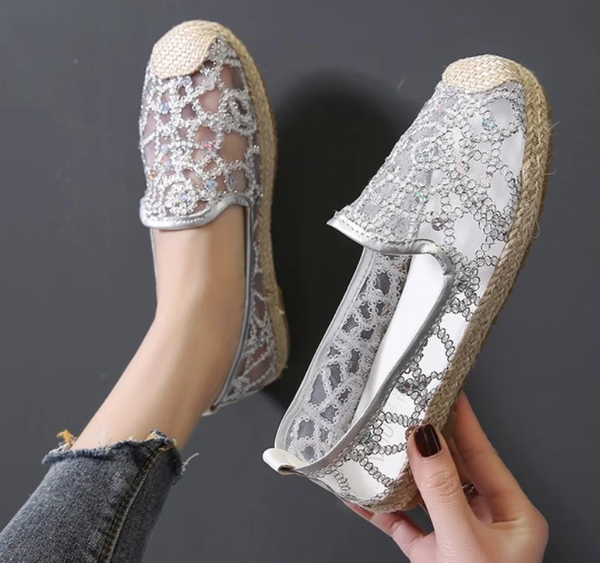 New Hollow Lace Flat Shoes Women Summer Loafers Breathable Loafers Ladies Shoes Casual Fashion Sports Shoes Zapatos