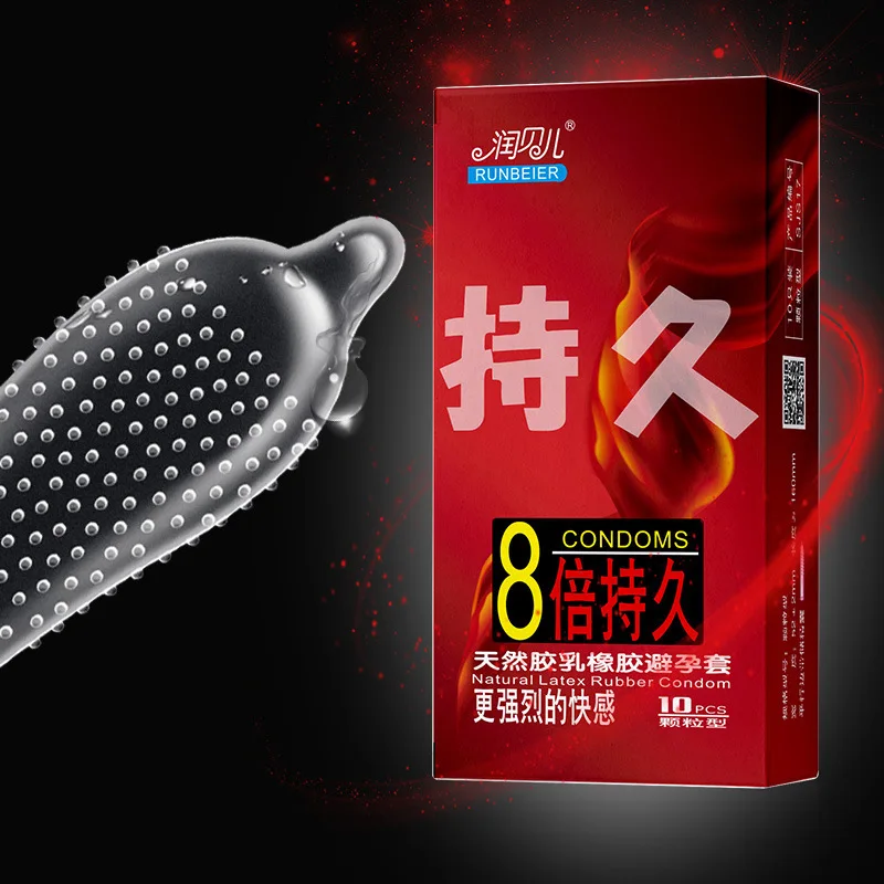 Ultra Sensitive Condom with Mace Pointed Design 10 PCS Lubricated Latex Condom Natural Feeling Safety Sex Accessories