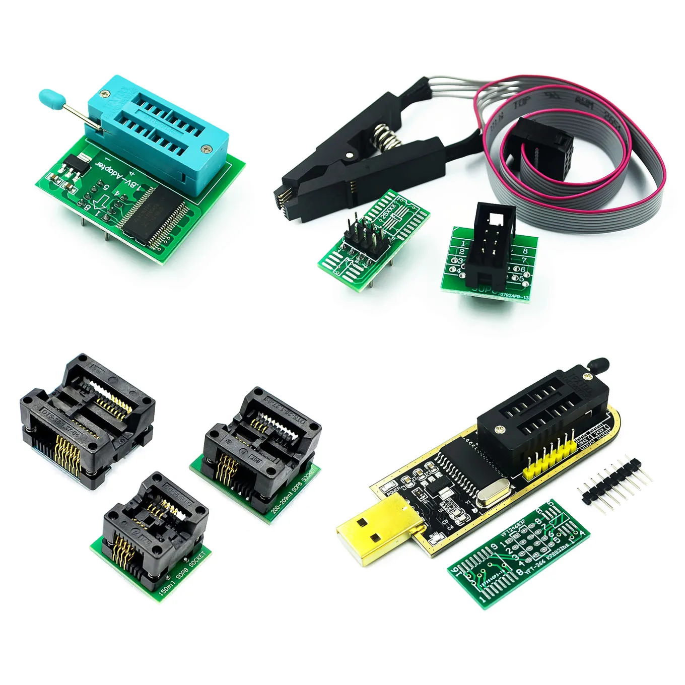 CH341A 24 25 Series EEPROM Flash BIOS USB Programmer Module + SOIC8 SOP8 Test Clip For EEPROM 93CXX / 25CXX / 24CXX