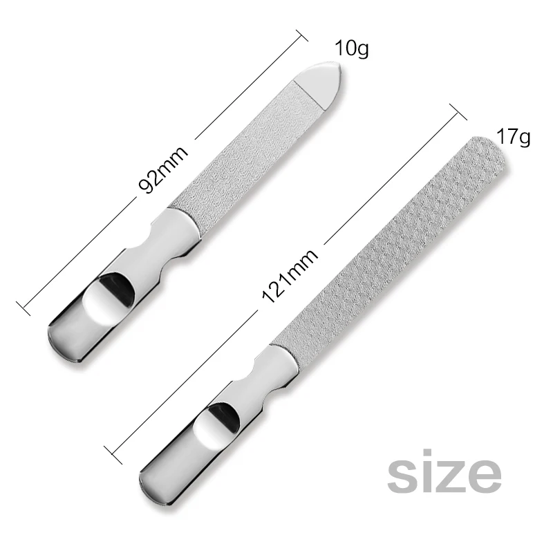 Profissional dupla face unha arquivo, lixa de aço inoxidável, unha lixar, moagem, polimento, manicure cuidados ferramentas