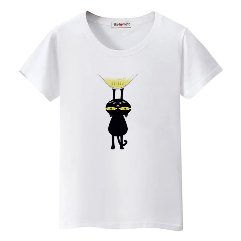 Bgtomate – T-Shirt manches courtes col rond femme, estival et décontracté, avec chat imprimé en 3D, Harajuku, vêtements bon marché, chine