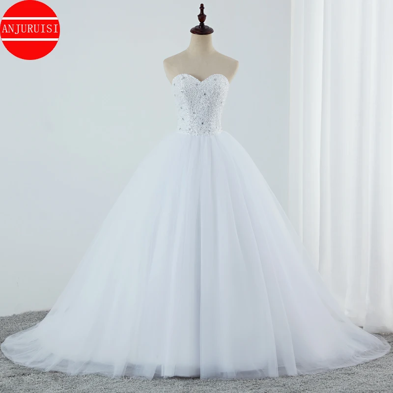 

Luxury Beaded Ball Gown Wedding Dresses 2021 Sweetheart Plus Size Bridal Vestido De Noiva Sukienka Na Wesele Mariage Trouwjurk