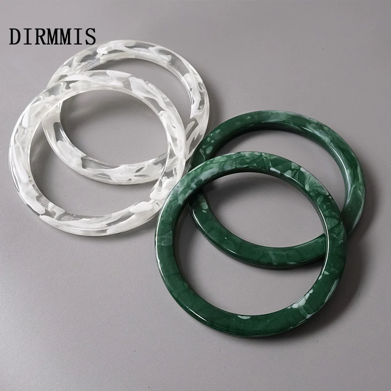 Accesorio de resina acrílica para bolso de mujer, pulsera artesanal de lujo, Circlet con asa de repuesto, color blanco y verde, novedad