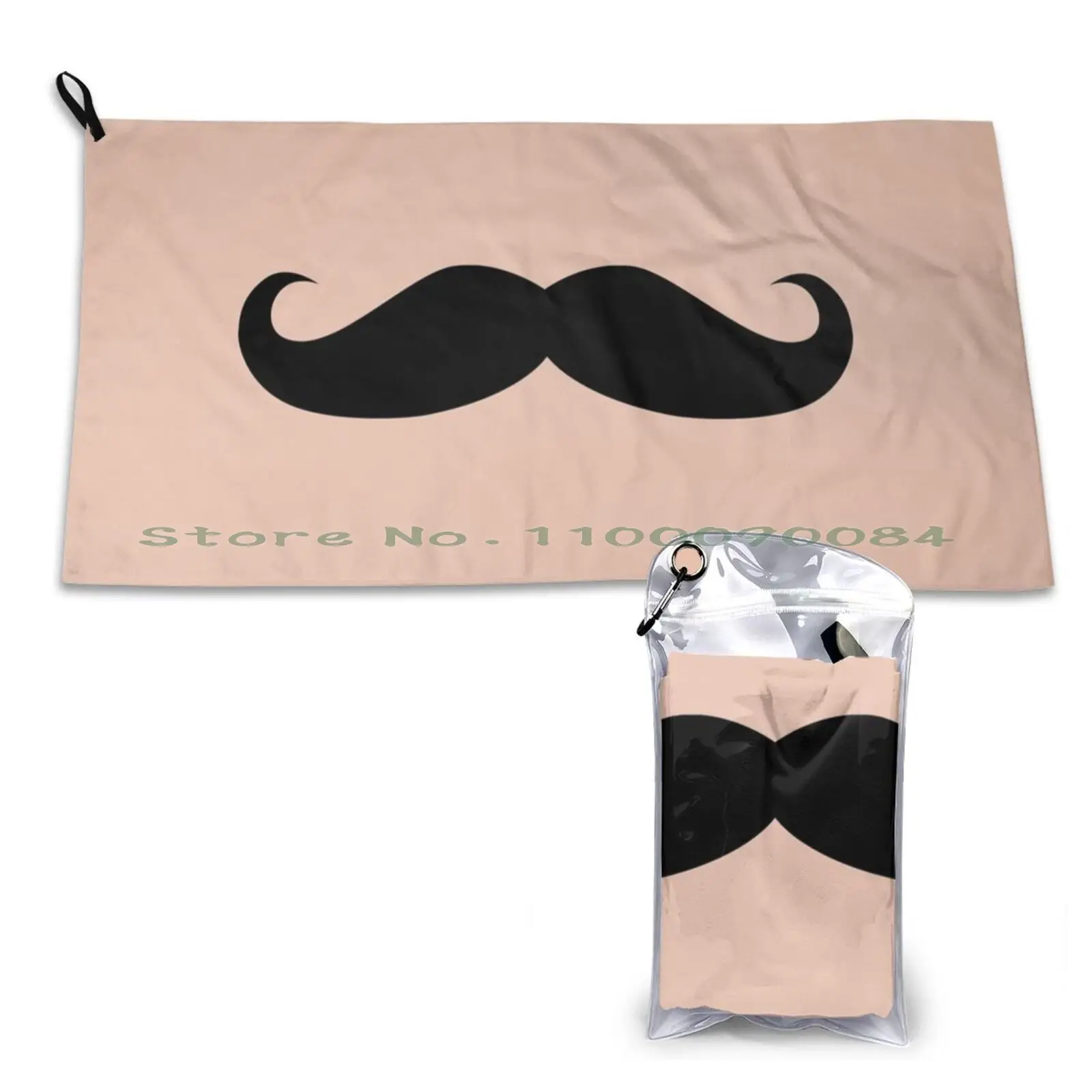 Funny Mustache Quick Dry Towel Gym Sports Bath Portable Soft Sweat-Absorbent Fast Drying Pocket Comfortable Facetowel Home