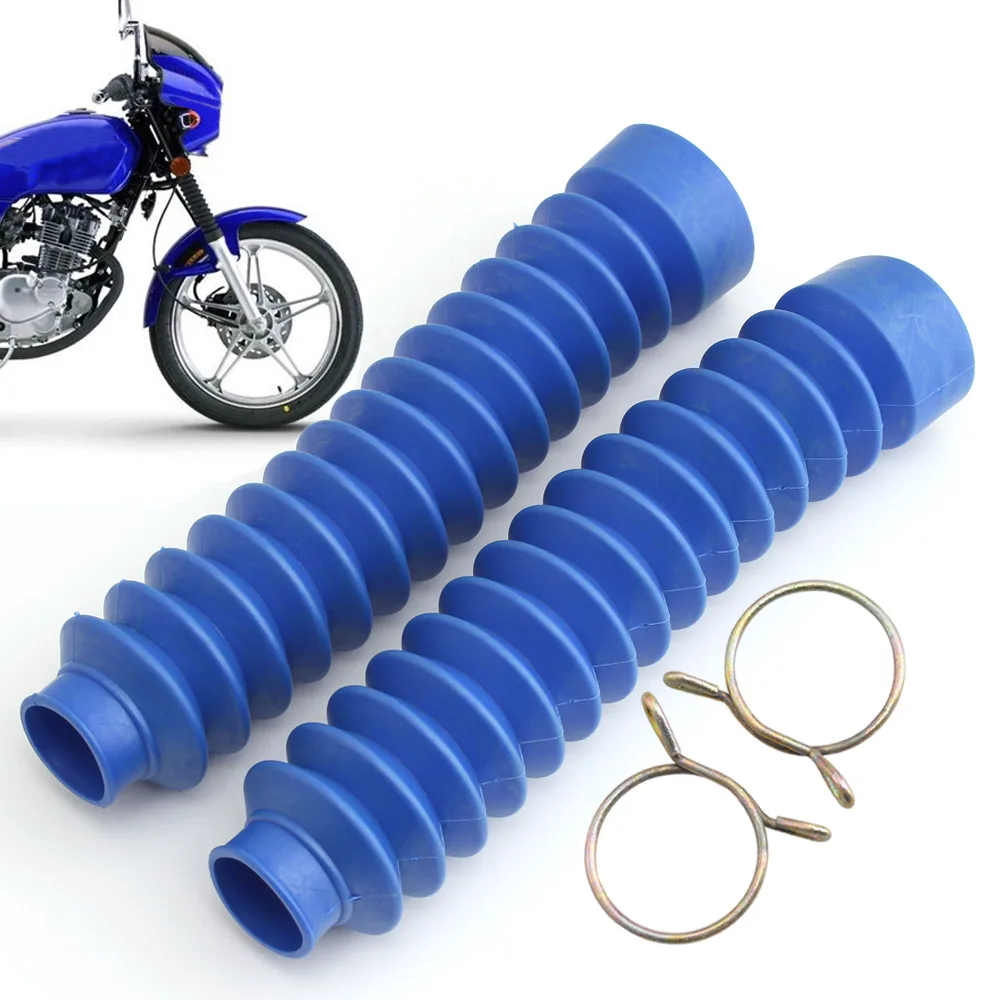 Motorcycle 2PC Front Fork Cover Protector Gaiters Boot Shock Absorber Guard For Universal Off-road Fork Bellow