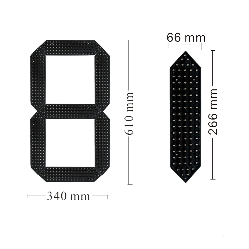 2 Buah/Lot 24 "Inci 1 Digit 7 Segmen LED Display Besar LED Digital Modul Angka untuk Harga Minyak LED Tanda Remote Control