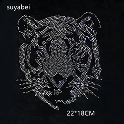 Tiger Rhinestone Bling Transfer Hotfix hot fix rhinestone transfer motifs iron on rhinestone transfer patch