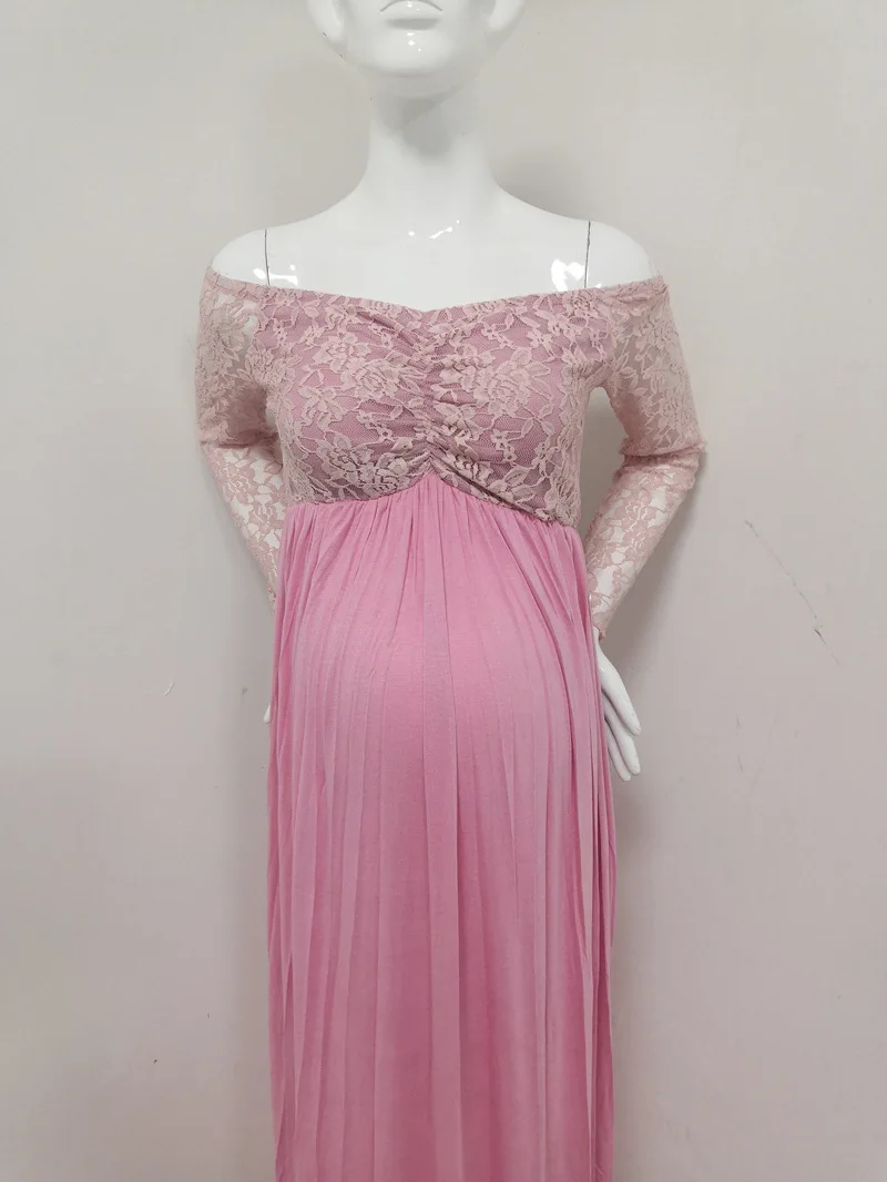 Baby Shower Maternity Photography Props Lace Dress Maxi Dress Elegant Pregnancy Photo Shoot Women Maternity Plus Size Dress