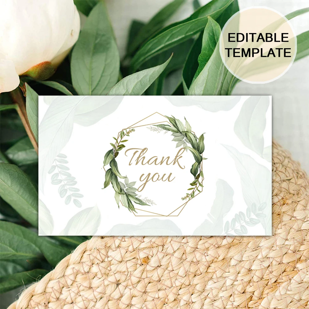 200pcs Custom Thank You Cards Thank You For Your Order Garland thank you card Personalized logo Business Wedding invitation