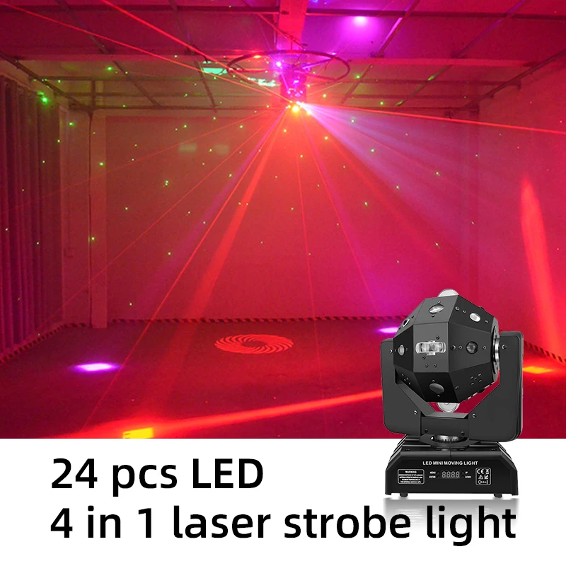 24x3w RGBW 4In1 LED laser moving head light professional stage beam strobe football light DJ disco nightclub party