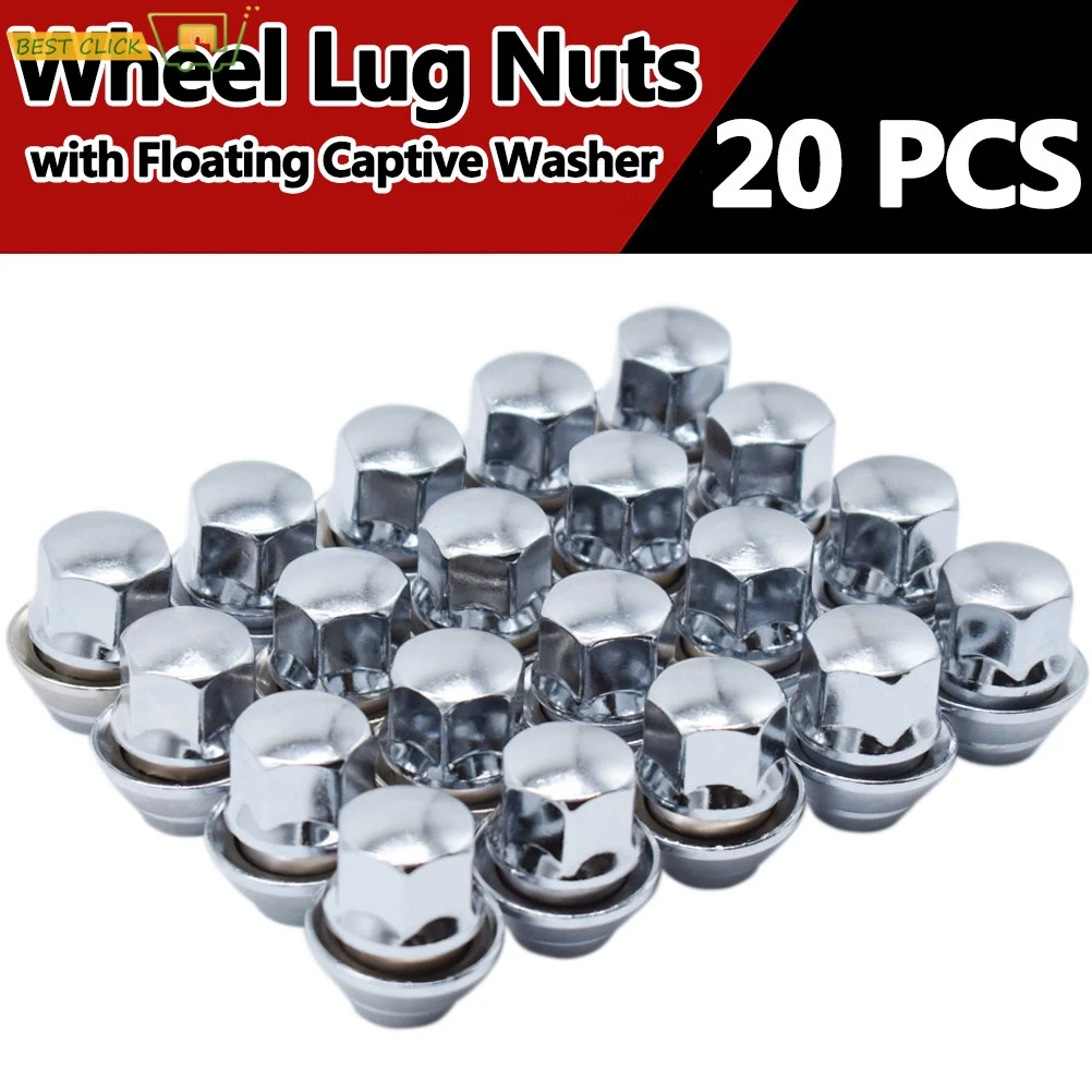 20Pcs Alloy Wheel Nuts For Ford Fiesta Mondeo C-Max Focus MK1 MK2 MK3 ST RS M12 X 1.5 19MM Bolt Lug Stud Tyre Whorl Nut with Pad