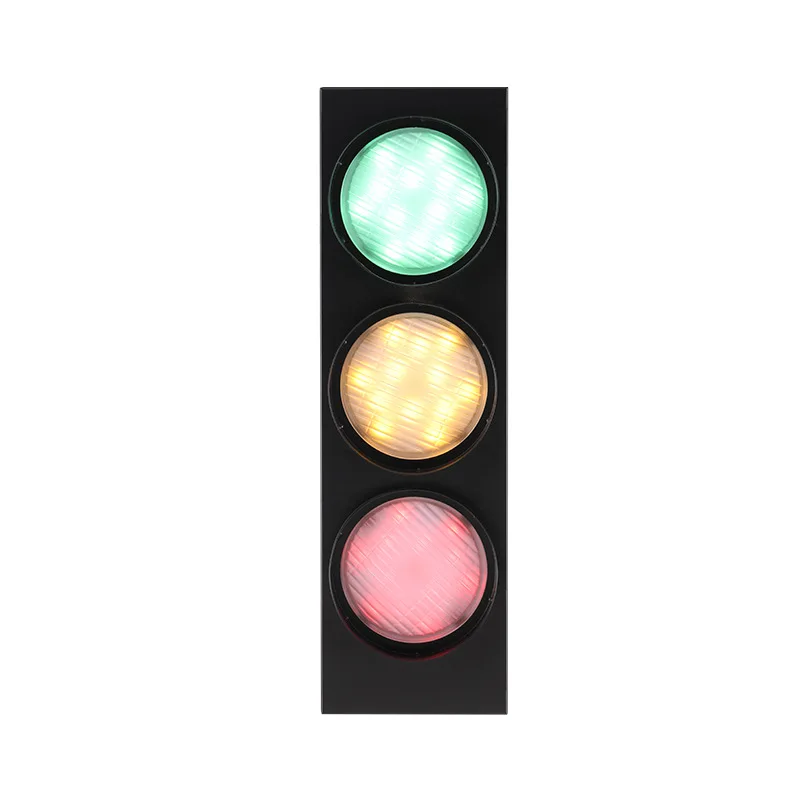 Industrial Style Retro Creative Bar Restaurant Red/Green/Yellow The Traffic Light Iron Glass LED Inside Signal Wall Lamps