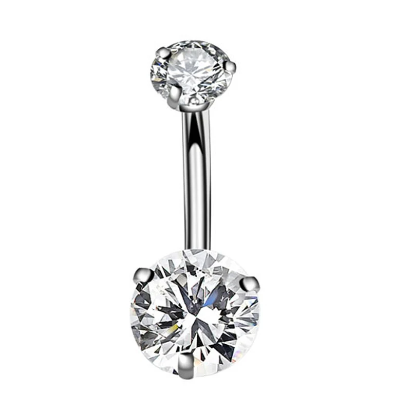 1PC New Brand CZ Zircon Navel Jewelry Belly Button Ring Body Piercing Jewelry Navel Piercing 316L Stainless steel Belly Earrings