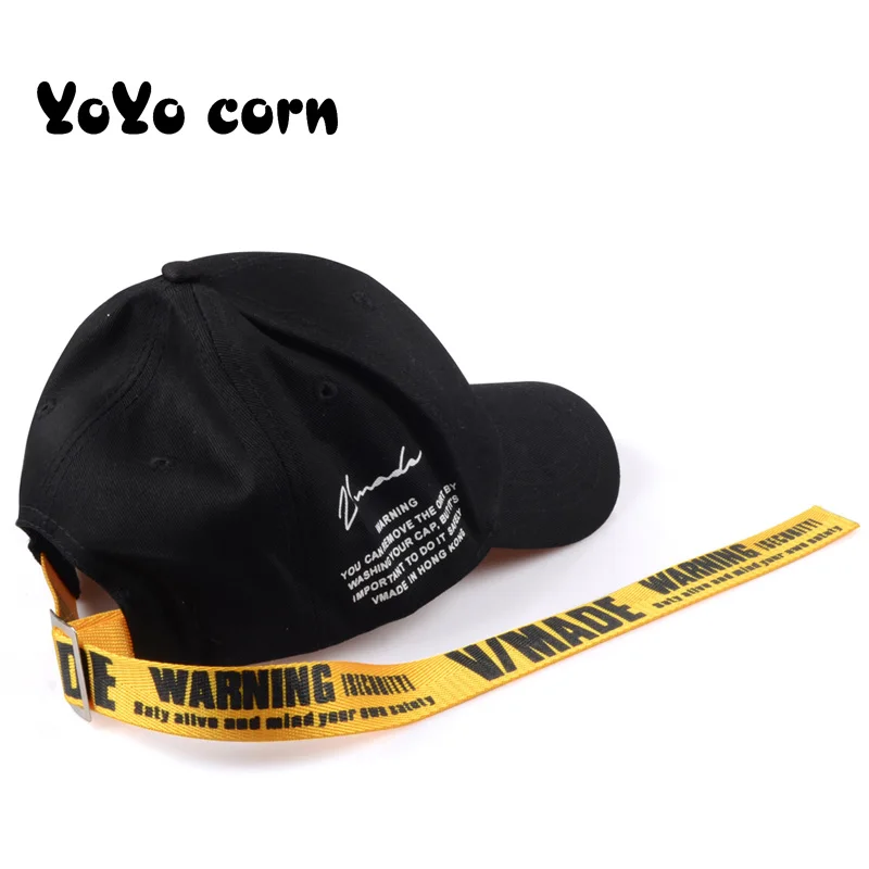 YOYOCORN 2022 New Yellow Long straps kpop Baseball Cap men Hip Hop letter bone girls boys fashion women Snapback korean Hats