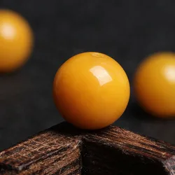 4A Natural Yellow Jade Quartz Crystal Single Bead DIY Beads Jewelry Making