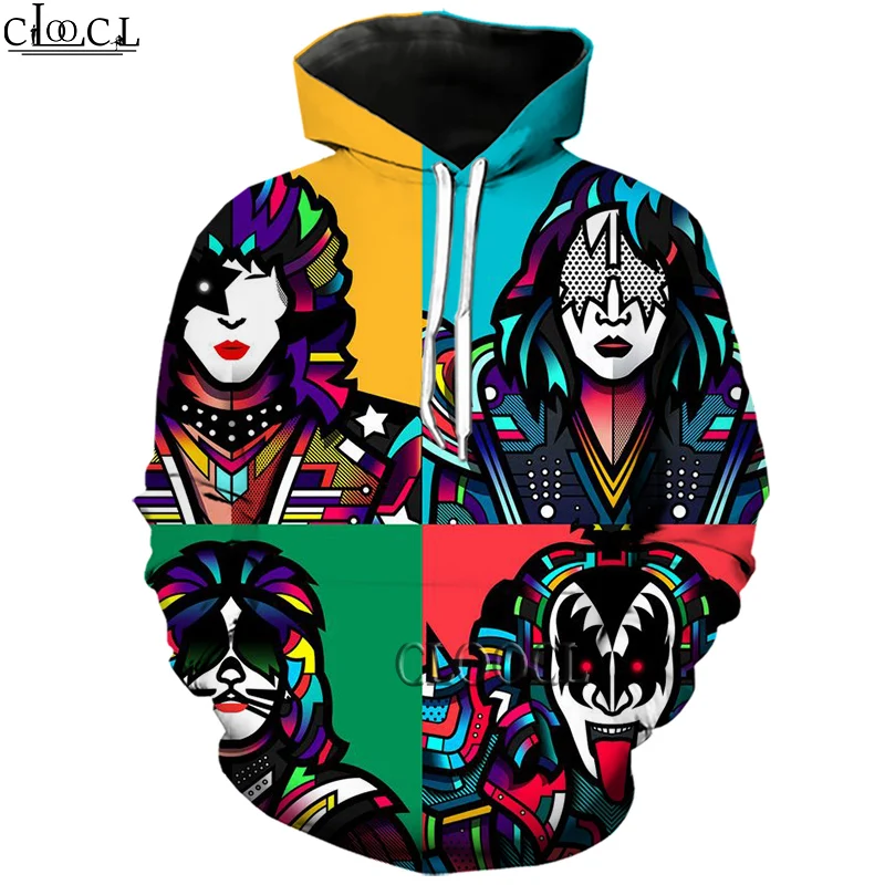 

HX 2021 New Fashion Heavy Metal KISS Rock Band 3D Print Men Women Hoodie Unisex Harajuku Hip Hop Style Tops Drop Shipping