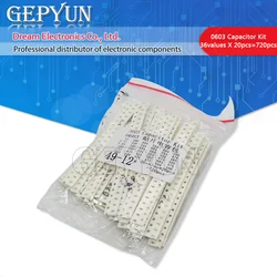 36values*20pcs=720pcs 0603 SMD Capacitor assorted kit 1pF-10uF component diy samples kit new and original