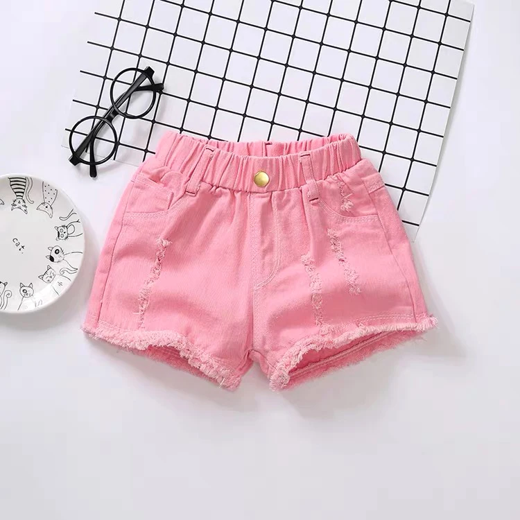 Girls shorts 2021 summer Korean version of thin slim denim hot pants foreign gas hole three pants girls wild wear