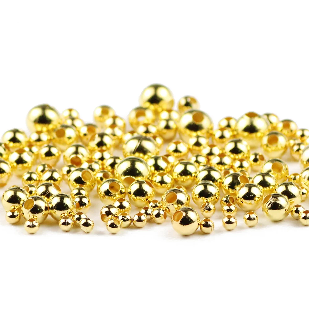 

ZENTEII Gold Metal Round Smooth Jewelry Beads For Bracelet Necklace Making Jewelry Findings Beadwork Needlework DIY Accessories