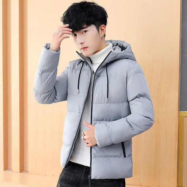 Giacca invernale da uomo con cappuccio Slim Parka coreano giacca Hombre cappotto Cashmere giacca a vento da uomo Parka cotone abbigliamento giovanile QQ007