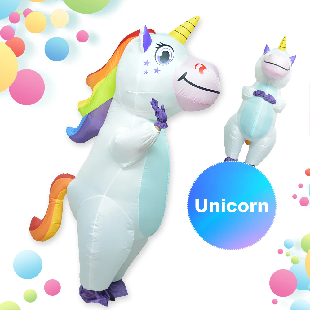 Unicorn Costume Inflatable Halloween  Boy Girl Women Pony Cosplay Carnival Party Funny Suit Purim Party Dress Adult Kids Men