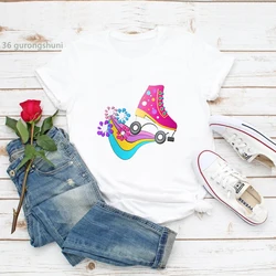 Tee shirt femme fashion I Love Roller Skating graphic print women's t-shirt summer Harajuku hip-hop camiseta mujer tshirt tops