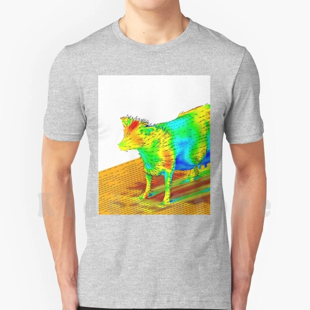 Aerodynamics Of A Cow T Shirt Print For Men Cotton New Cool Tee Cow Memes Woah Technology Funny Colorful Unique