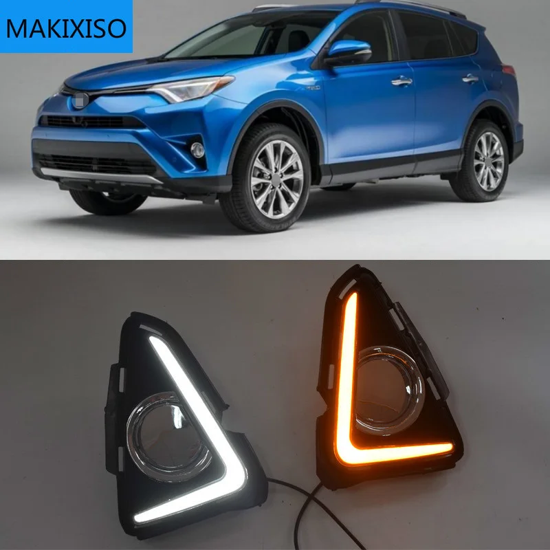 

JAZZ TIGER Yellow Turn Signal Function 12V Car DRL Lamp LED Daytime Running Light Daylight For Toyota RAV4RAV 4 2016 2017 2018