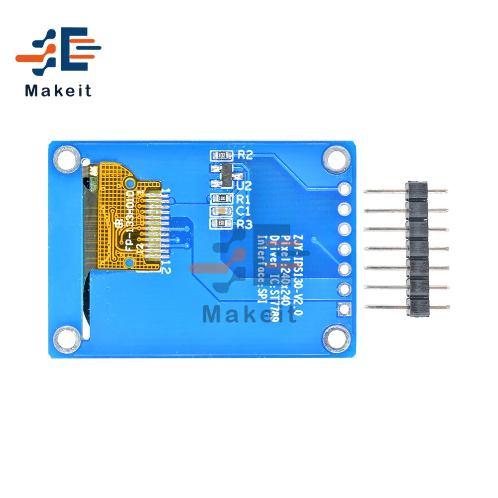 1. módulo de exibição digital lcd de 3 polegadas 1.3 polegadas, interface spi 240*240, unidade st7789, hd, colorido, ips, tela tft, 240x240, 3.3v