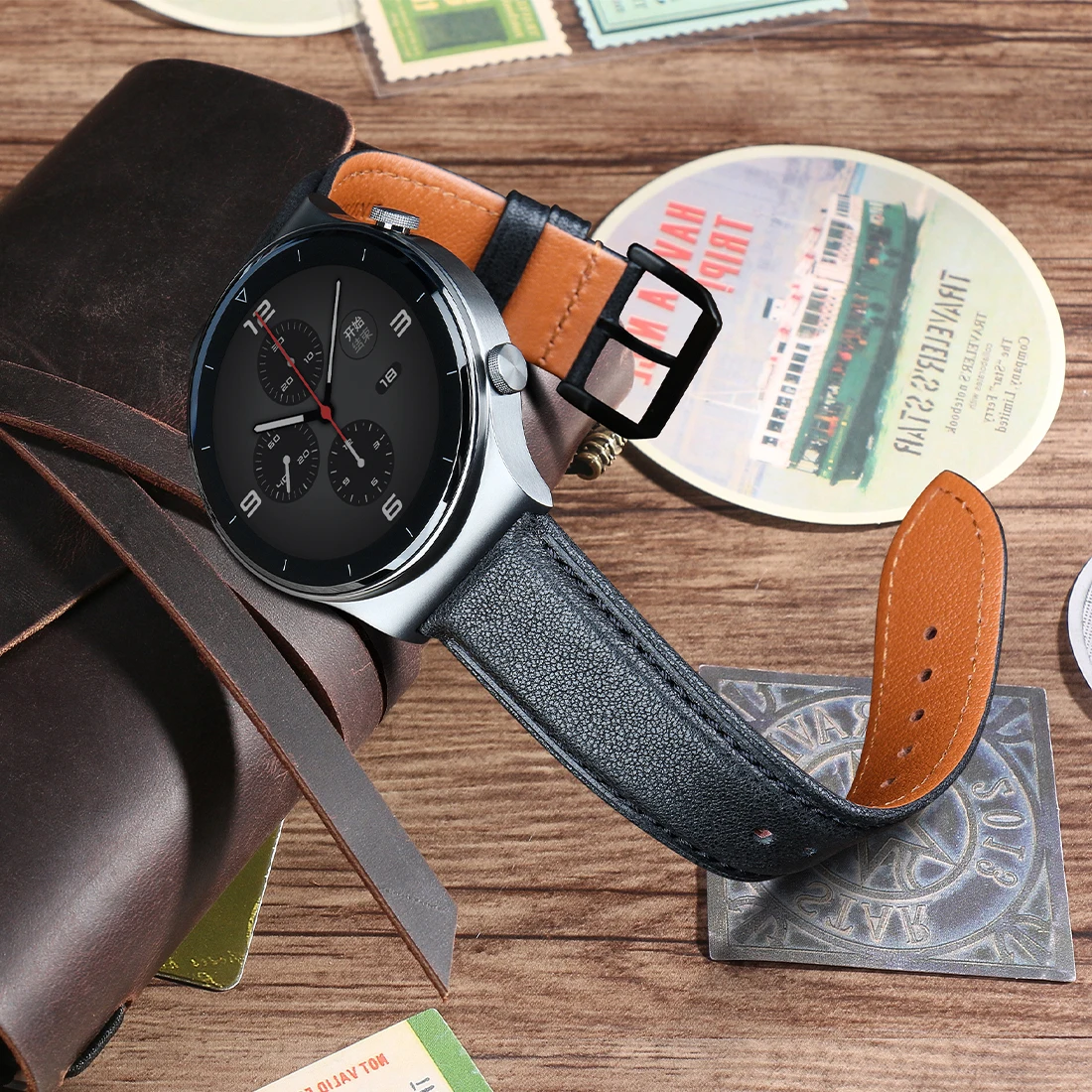 18 19 20mm 21 22 mm 23 24 Leather Watch Strap Black Brown Quick Release Watchband Men Women Smart Watch Band Bracelet Wristband