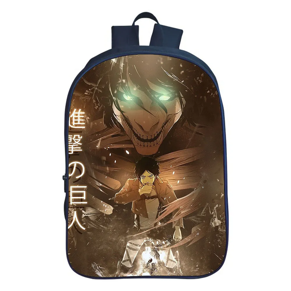 Anime giapponese Attack on Titan zaino adolescente bambini borse da scuola di grande capacità Cartoon Kids Bookbag portatile Sac