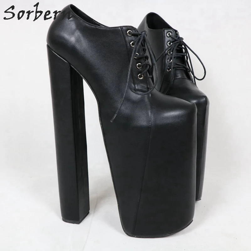 Sorbern 30cm Extrem High Heel Women Pump With Thick Platform Round Toe Lace-up Pump Shoes Ladies Custom Size 33-48 High Shoe