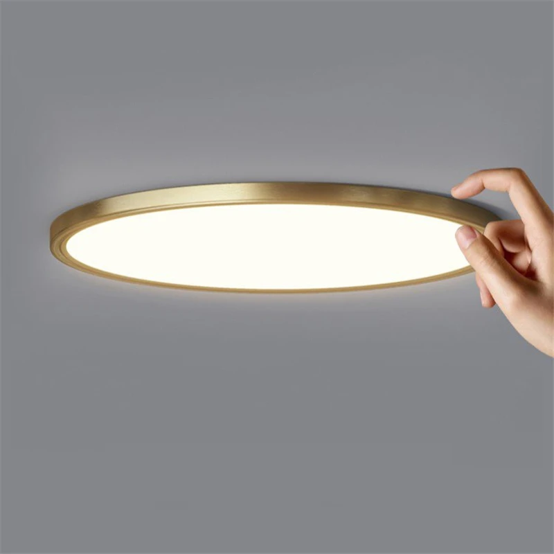 

Nordic Led Ceiling Lights Minimalist All Copper Round Ceiling lamp For Living Room Bedroom Kitchen Aisle Corridor Light Fixtures