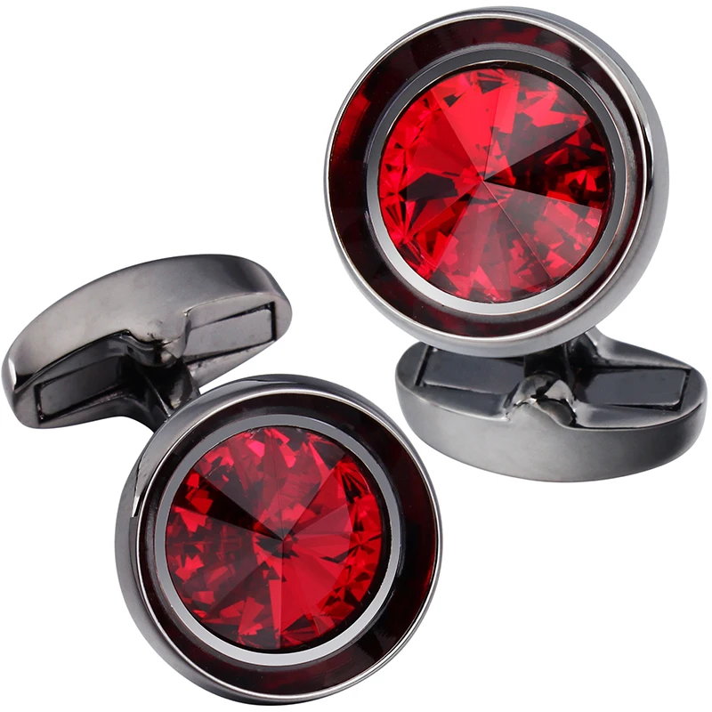 HAWSON Cufflinks for Men-Fashion Multicolor Crystal Men French Shirt Cufflinks for Regular Weeding Business